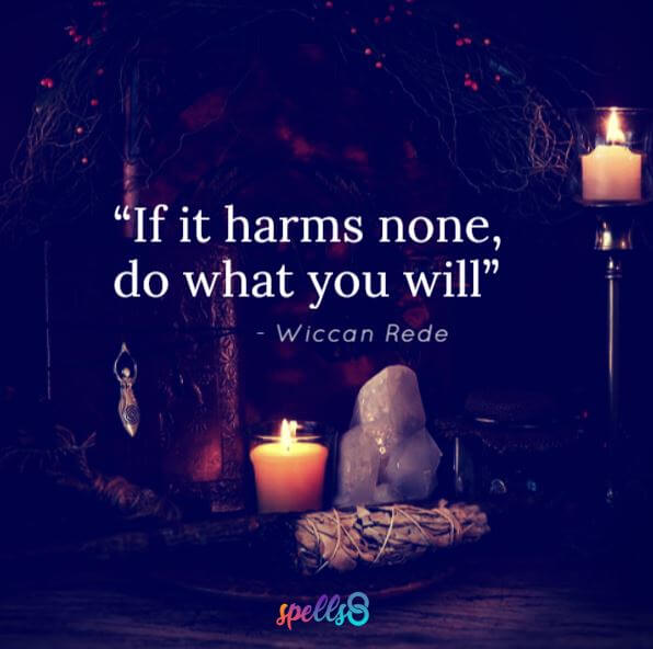 Wiccan Rede quote. Harm no one