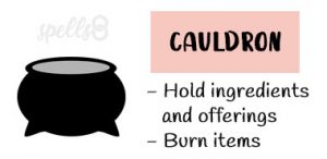 Cauldron tool for casting spells