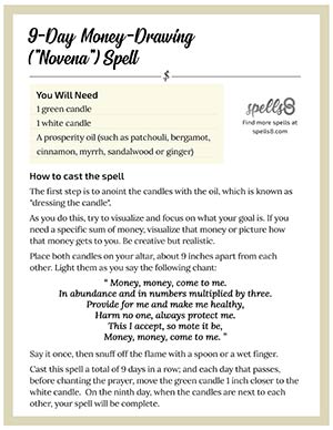 Print it: 9-day Candle Money Spell