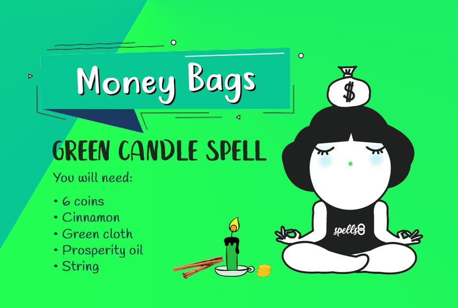 Powerful Money Spell with Green Candle and Cinnamon