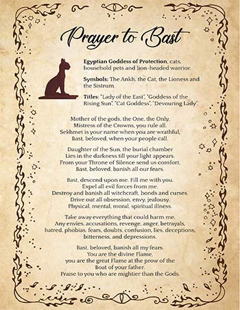 Prayer to Bast Cat Goddess
