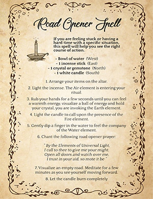 Road Opener Recipe and Spell