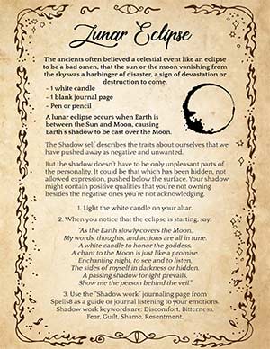 Lunar Eclipse Wiccan Spell