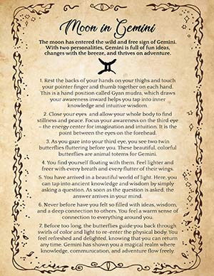 Gemini Moon phases witchcraft book of shadows