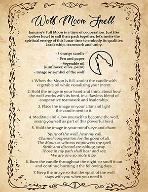 Full Wolf Moon Witchcraft Wicca
