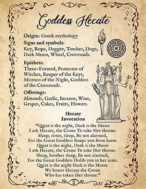 Goddess Hecate Grimoire Page