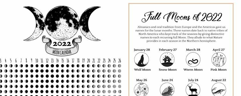 Lunar Calendar Moon Phases 2022