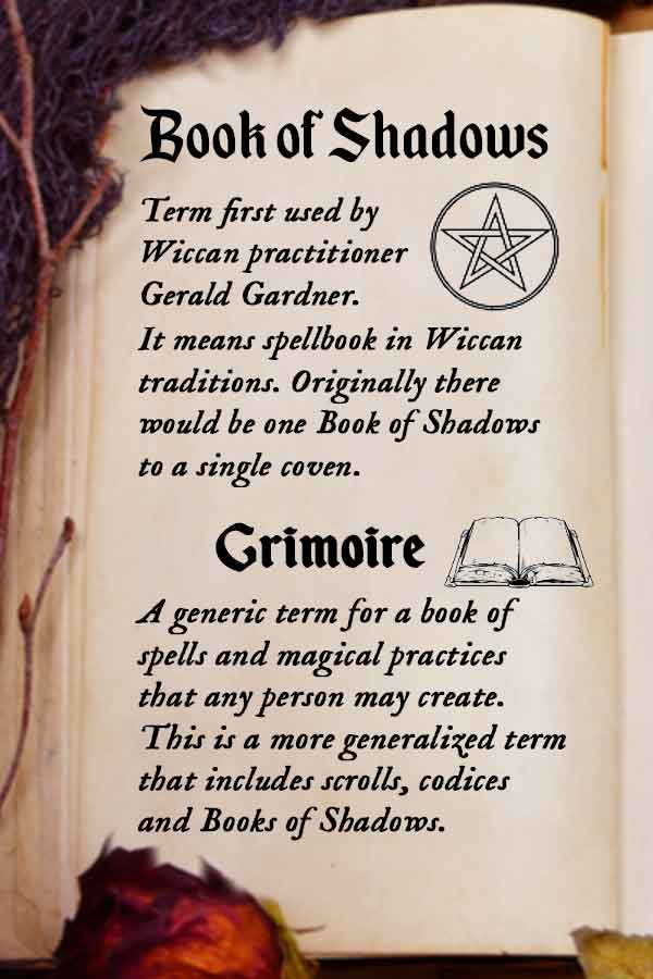 Difference between Book of Shadows and Grimoire