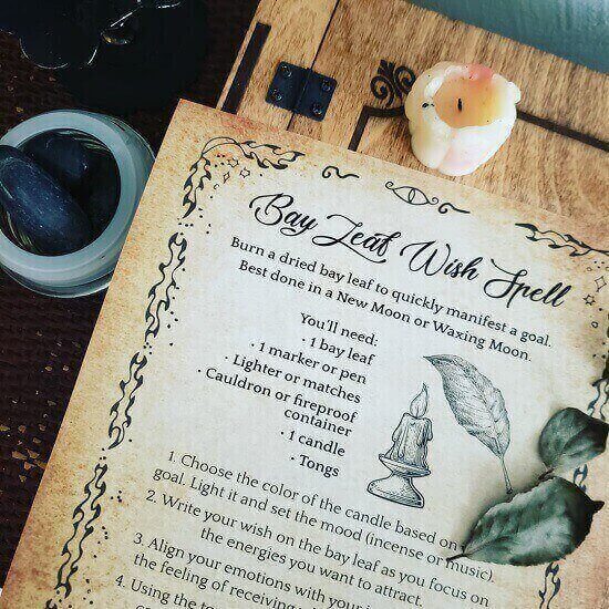 Book of Shadows Spell with Bay Leaf