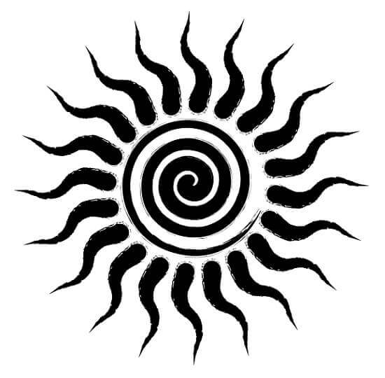 Sun spiral symbol