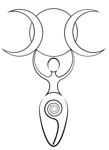 Triple Goddess Spiral Moon