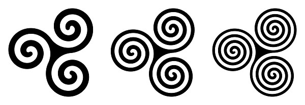 Triskeles or swirly symbols