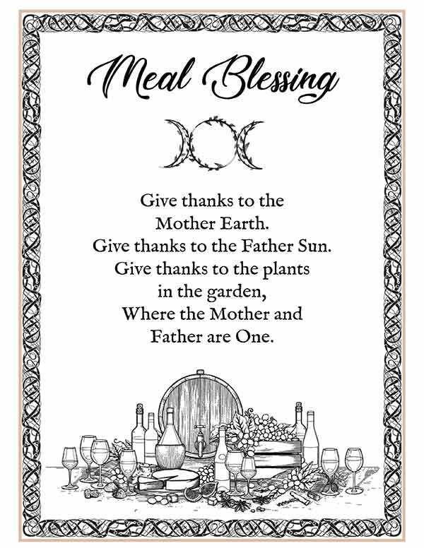 Printable Pagan Meal Blessing