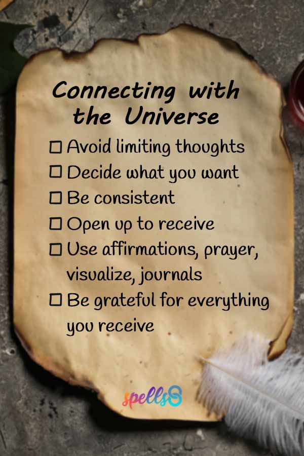 How to connect with the universe checklist