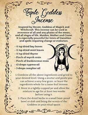 Triple Goddess Incense Recipe