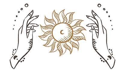 Illustration: Hands and sun