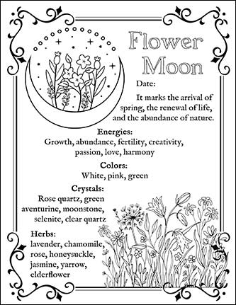 Flower Moon Coloring Page