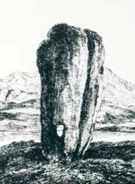 An 18th century sketch of the Odin Stone