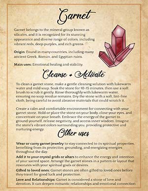 Garnet Grimoire Printable Page