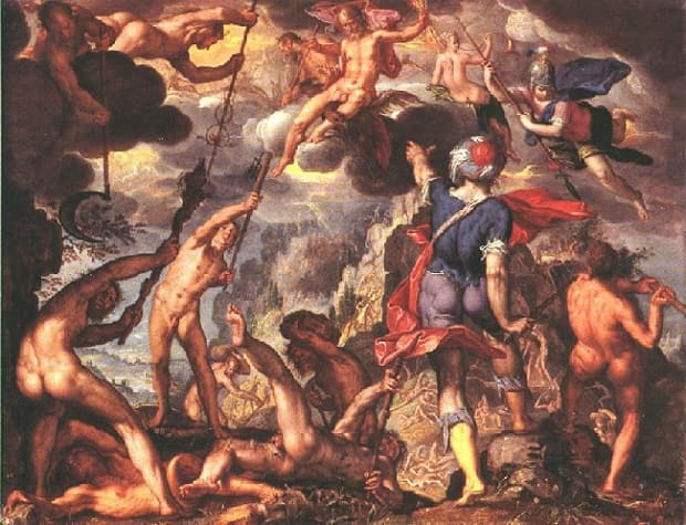 The Battle Between the Gods and the Titans by Joachim Wtewael