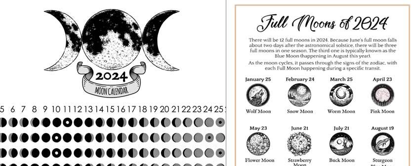 Moon Journal 2023 Printable Moon Workbook Witchy Journal 