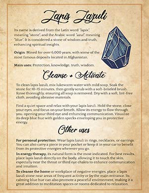 Lapis Lazuli Uses and Activation