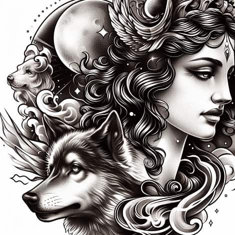 Ancient Wolf Goddess Diana
