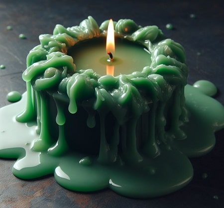 Candle melted like a flower