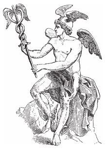 Ancient illustration of Hermes