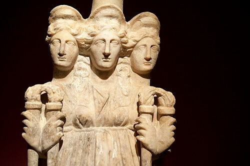 Statue of Hecate with a triple face
