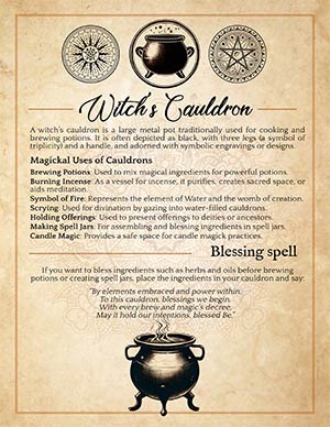 The Witch's Cauldron Grimoire Page