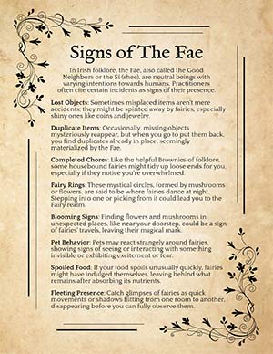 Signs of Fairies
