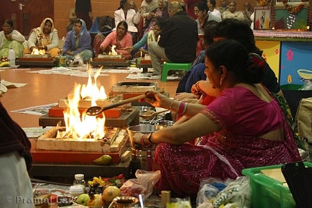 Hindu community pooja in progress