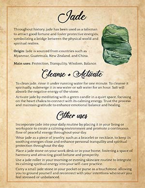 Jade Crystal Cleansing and Activation